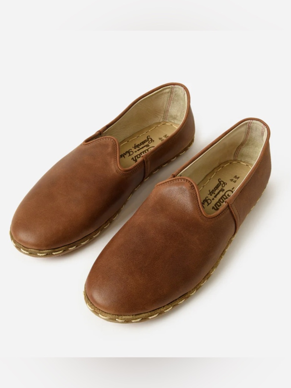 Sabah Loafers Brown Leather Slip On Men's 44 Minimalist Quiet Luxury Nautical